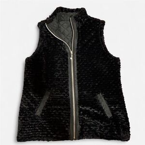 Women’s Large Black Mock fur vest